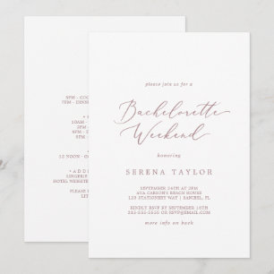 Delicate Rose Gold Bachelorette Weekend Invitation