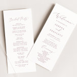 Delicate Rose Gold Calligraphy Wedding Program<br><div class="desc">This delicate rose gold calligraphy wedding program is perfect for a modern wedding. The romantic minimalist design features lovely and elegant dusty rose blush pink typography on a white background with a clean and simple look. Include the name of the bride and groom, the wedding date and location, thank you...</div>