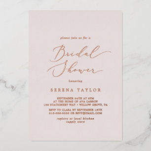 Delicate Rose Gold Foil Blush Bridal Shower