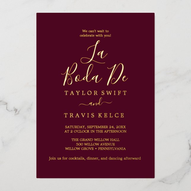 Delicate Rose Gold Foil | Blush La Boda De  (Front)