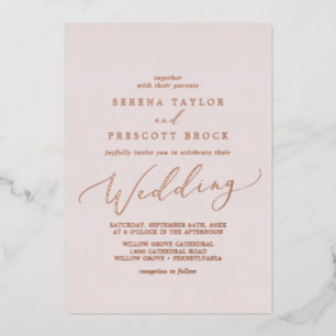 Delicate Rose Gold Foil   Blush Wedding