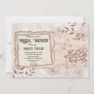 Delicate Rose Gold Glitter Modern Bridal Shower Invitation