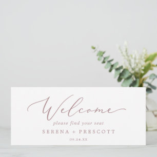 Delicate Rose Gold Hanging Seating Chart Header