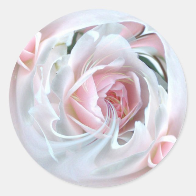 delicate rose in marble 2 classic round sticker (Front)
