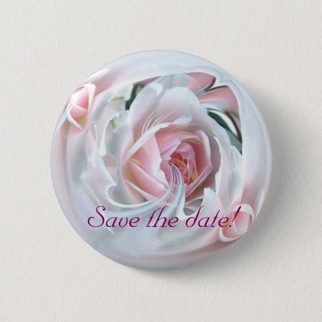 delicate rose in marble 2 inch round button (Front)