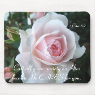 Delicate rose mouse pad