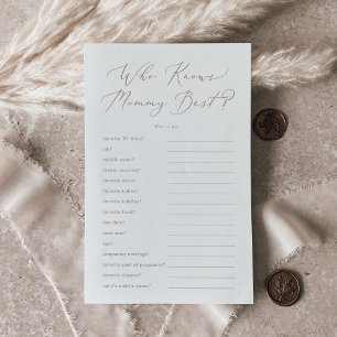 Delicate Rose Who Knows Mommy Best Trivia Game Flyer