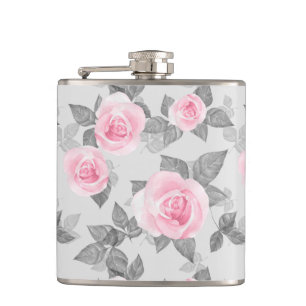 Delicate roses 1 hip flask