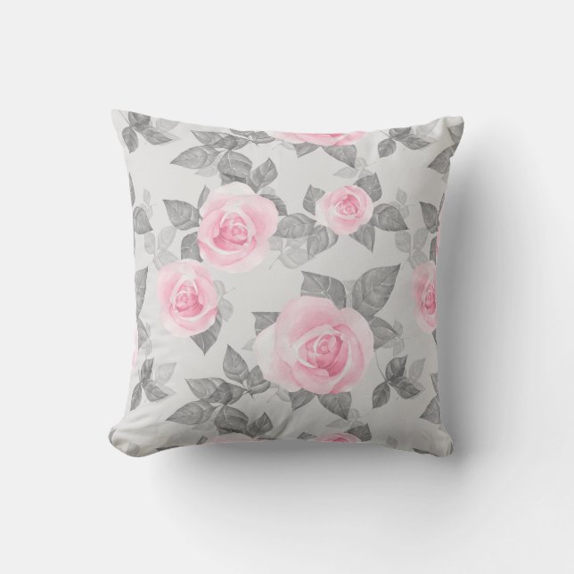 Delicate roses 1 outdoor pillow (Front)