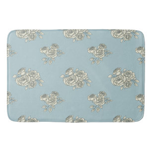 Delicate roses bath mat