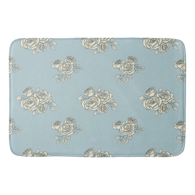Delicate roses bath mat (Front)