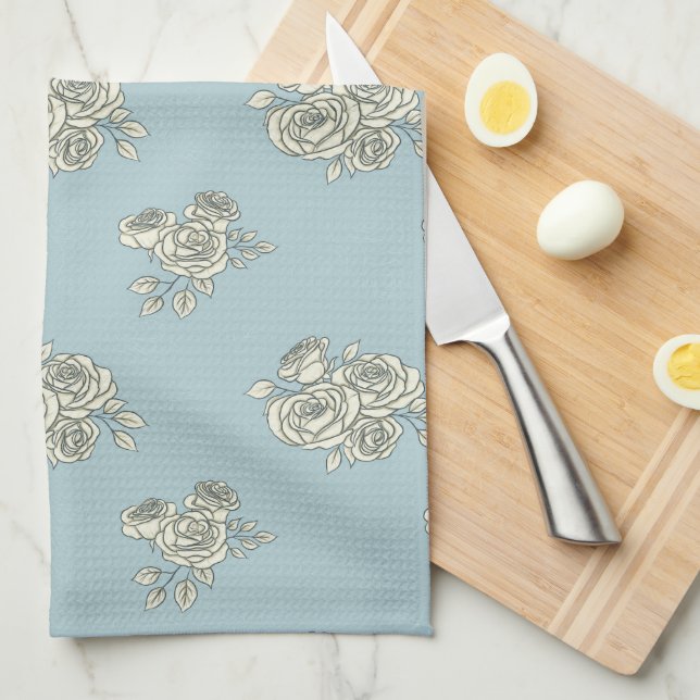 Delicate roses kitchen towel (Quarter Fold)
