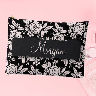 Delicate Roses Personalized Accessory Pouch