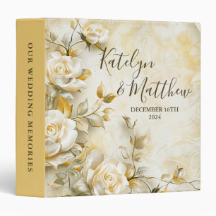 Delicate roses wedding custom binder