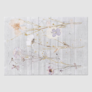 delicate rustic dried wildflowers tissue paper