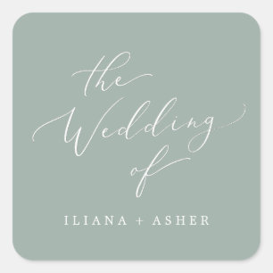 Delicate Sage Green Wedding Envelope Seals