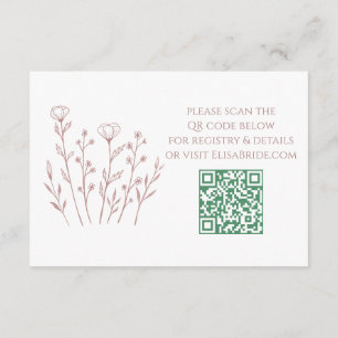 Delicate Scattered Wildflowers Bridal Shower Enclosure Card