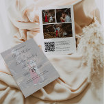 Delicate Script 4 Photos Wedding QR Code RSVP Invitation<br><div class="desc">Modern and elegant design printed Delicate QR Code RSVP Wedding 4 Photos Invitation that can be customized with your text. Please click the "Customize it" button and use our design tool to modify this template. Check out the Graphic Art Design store for other products that match this design!</div>