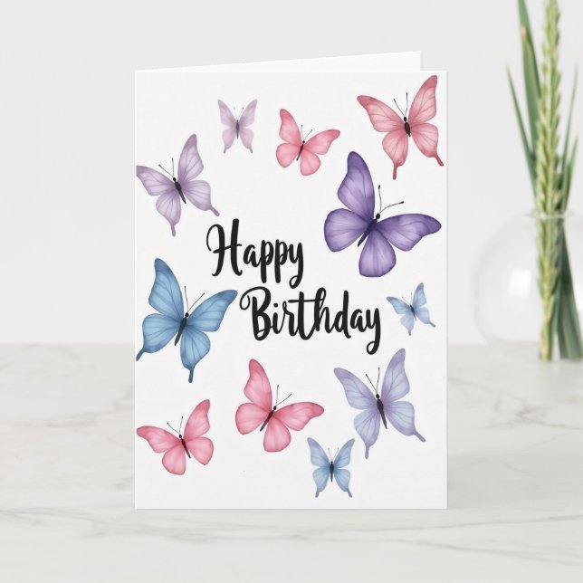 Delicate Script Birthday Card (Front)