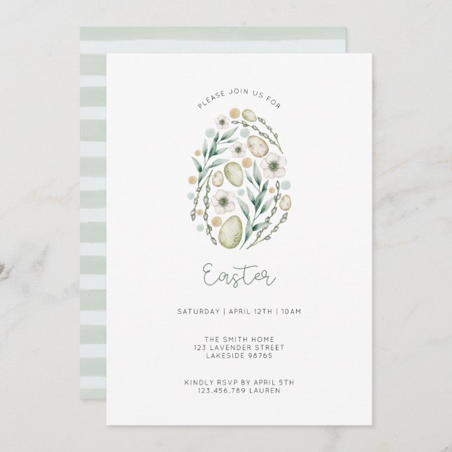 Delicate Script Easter Invitation (Front/Back)
