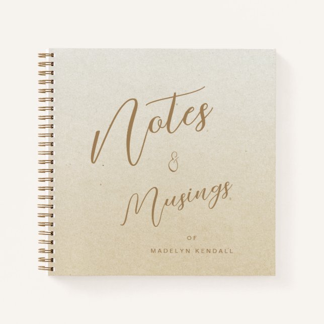 Delicate Script Gold Gradient Personalized Notebook (Front)