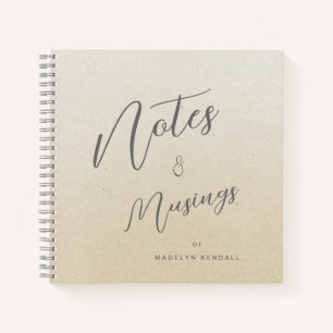 Delicate Script Golden Gradient Personalized Notebook