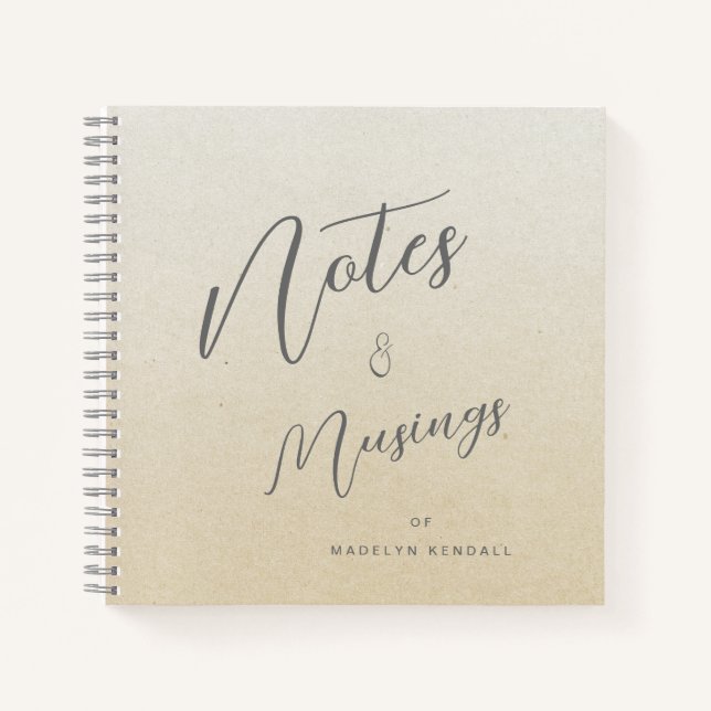 Delicate Script Golden Gradient Personalized Notebook (Front)