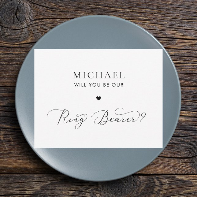 Delicate Script & Heart Ring Bearer Proposal Card (Creator Uploaded)