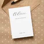 Delicate Script Minimalist Black White Wedding Advice Card<br><div class="desc">These modern,  elegant advice cards would make a wonderful addition to your bridal shower/wedding supplies! Easily customize the text by clicking on the "personalize" option.</div>