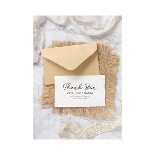 Delicate script modern elegant thank you Card