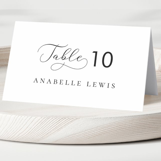 Delicate Script Wedding Place Card with Guest Name (Creator Uploaded)