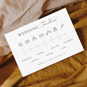Delicate Script Wedding Timeline Order of Events Enclosure Card