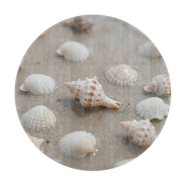 Delicate Seashells Beach Serenity Cutting Board (Front)