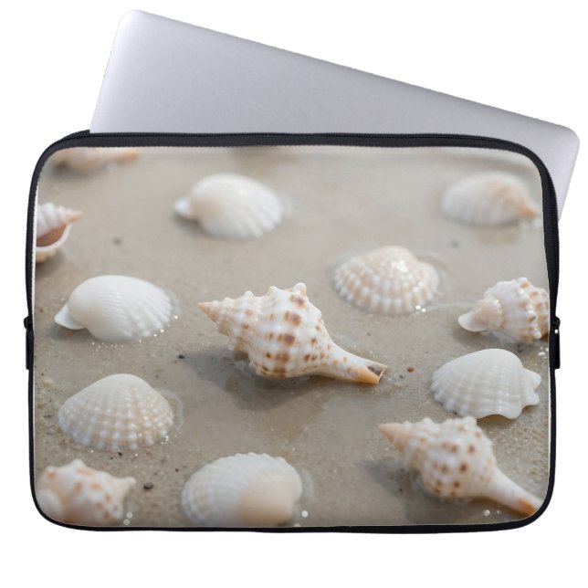 Delicate Seashells Beach Serenity Laptop Sleeve (Front)