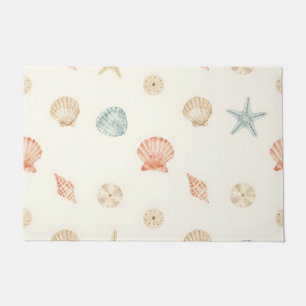 Delicate Seashells Seamless Pattern Doormat