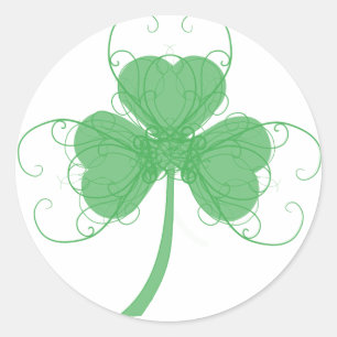 Delicate Shamrock Classic Round Sticker