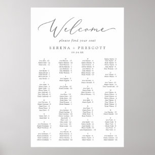 Delicate Silver Alphabetical Seating Chart
