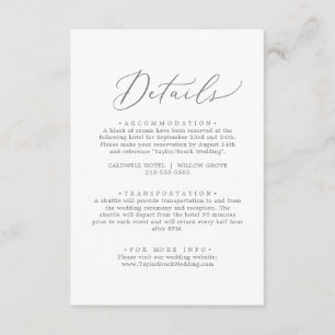 Delicate Silver Calligraphy Details Enclosure Card