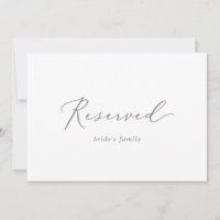 Delicate Silver Calligraphy Reserved Sign