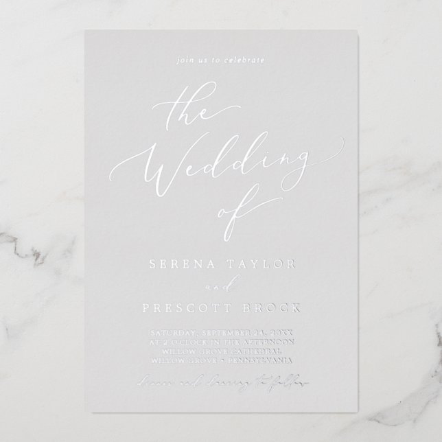 Delicate Silver Foil | Grey The Wedding Of (Front)