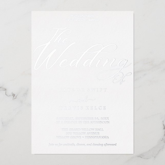 Delicate Silver Foil | New Year’s Eve Wedding  (Front)