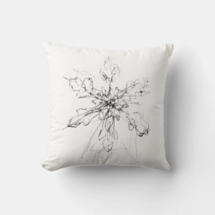 Delicate Single Snowflake Throw Pillow