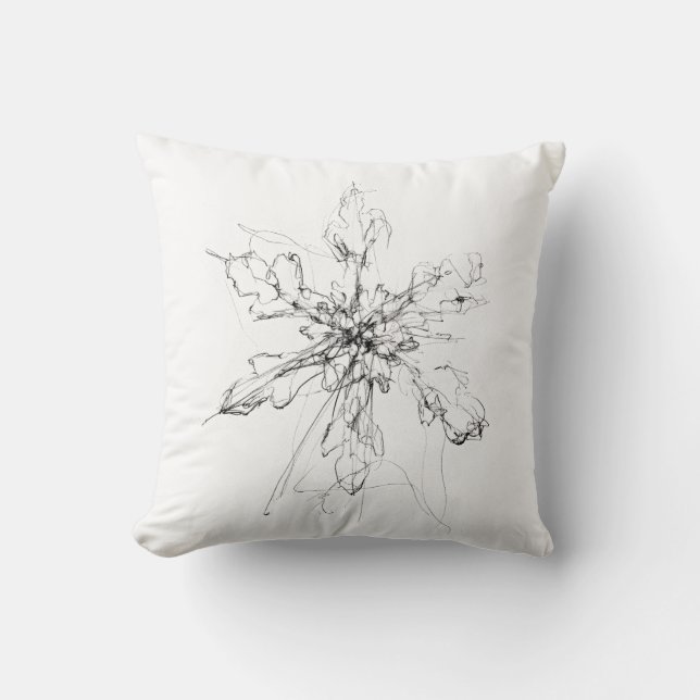 Delicate Single Snowflake  Throw Pillow (Front)