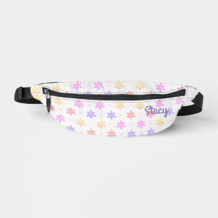 DELICATE SMALL FLOWERS FLORAL PATTERN LILAC NAME FANNY PACK