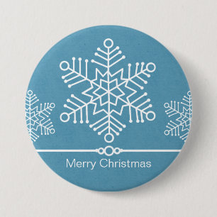 Delicate Snowflakes Christmas Button