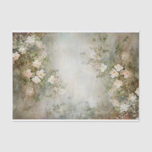 Delicate, Soft Beautiful Elegant Florals Decoupage Tissue Paper (Front)