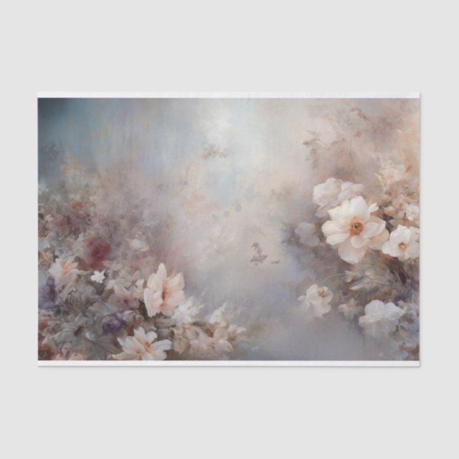 Delicate, Soft Beautiful Elegant Florals Decoupage Tissue Paper (Front)
