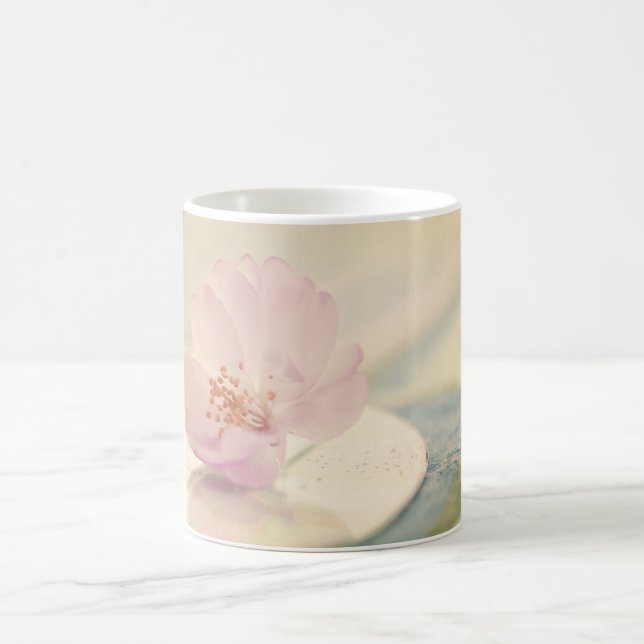 Delicate Soft Pink Cherry Blossom Flower Coffee Mug (Center)