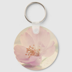 Delicate Soft Pink Cherry Blossom Flower Keychain