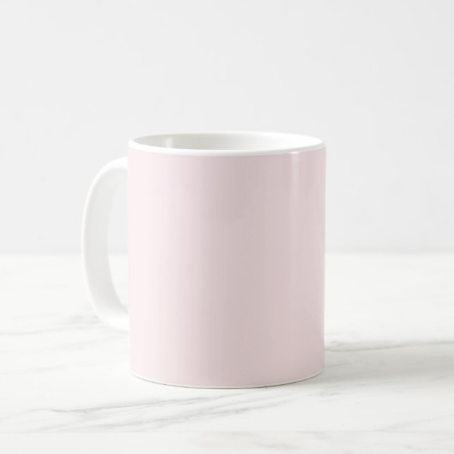 Delicate solid colour plain blushing pink coffee mug (Front Left)